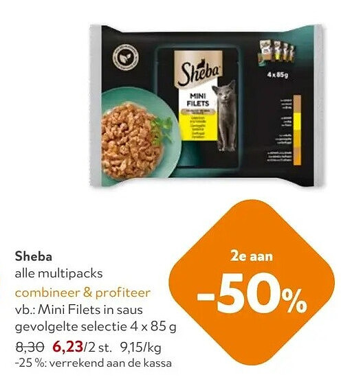 Sheba Mini Filets in saus gevolgelte selectie 4 x 85 g