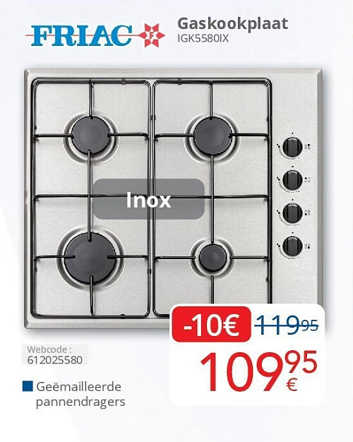 Friac Gaskookplaat IGK5580IX