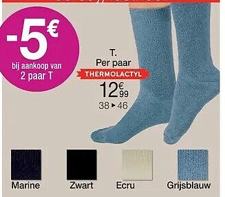 Uniseks sokken in jersey/lustrikot en Thermolactyl