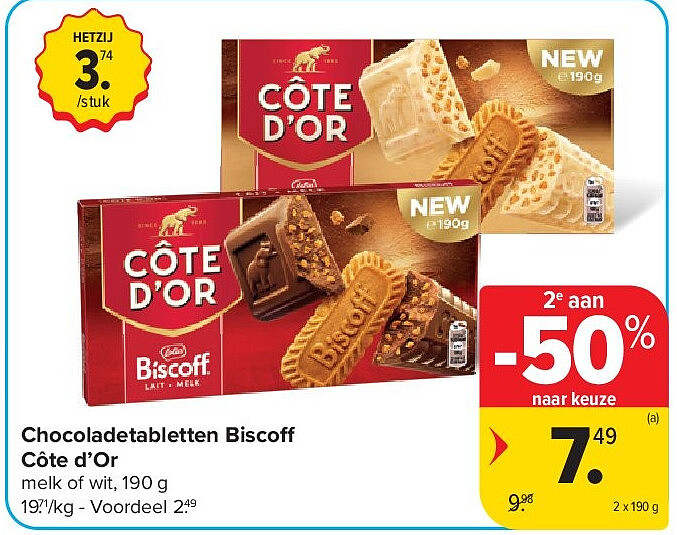 Chocoladetabletten Biscoff Côte d’Or
