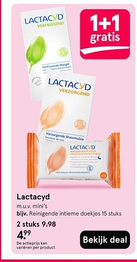 Lactacyd reinigende intieme doekjes 15 stuks