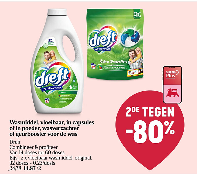 Wasmiddel, vloeibaar, in capsules of in poeder, wasverzachter of geurbooster voor de was