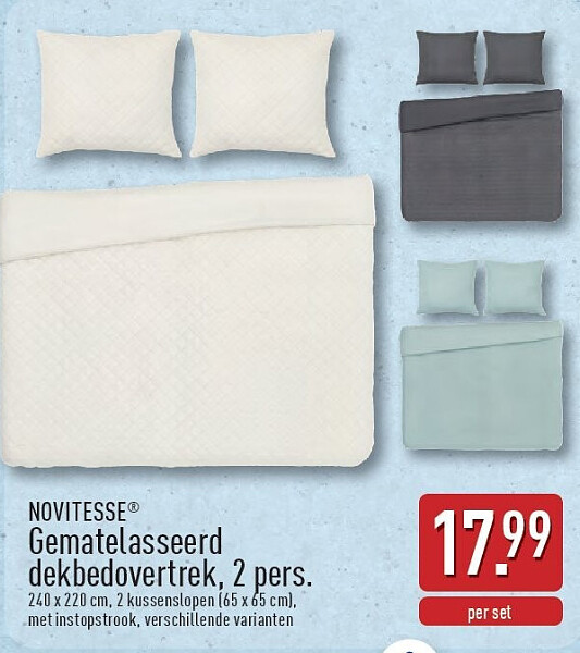 Gematelasseerd dekbedovertrek, 2pers.