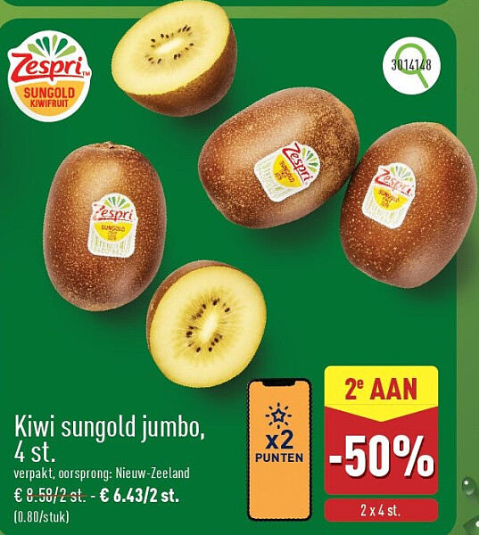 Kiwi sungold jumbo, 4st.