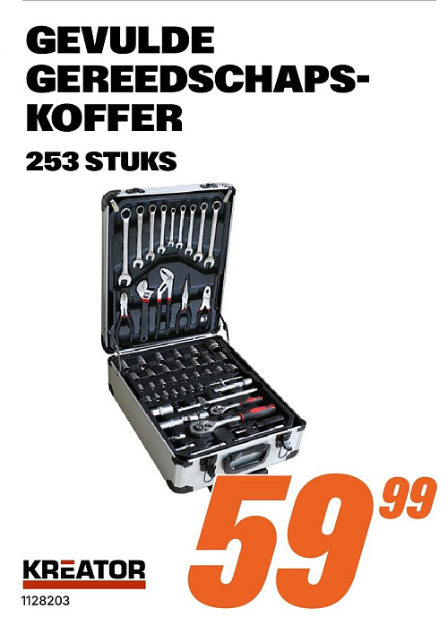 Gevulde gereedschapskoffer 253 stuks