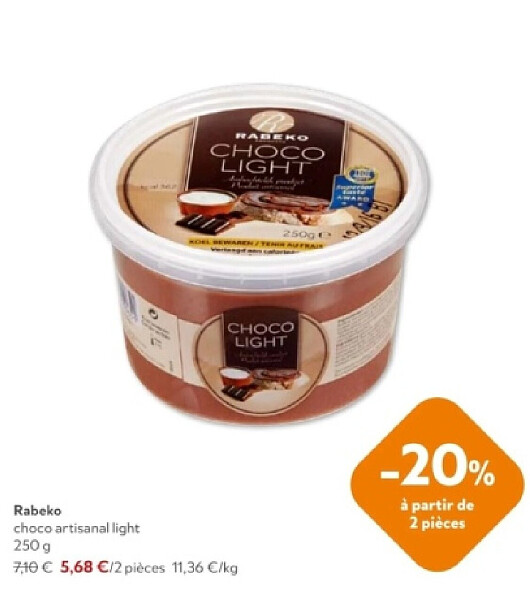 Rabeko choco artisanal light 250 g