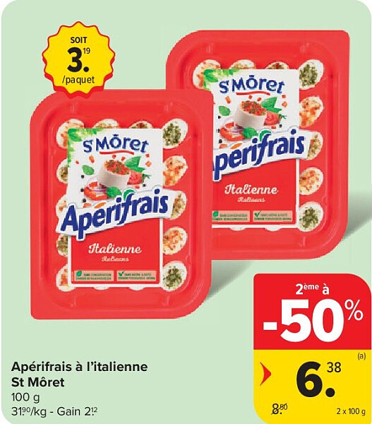 Apérifrais à l’italienne St Môret 2 x 100 g