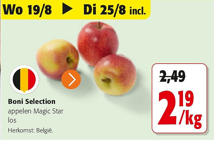 Boni Selection appelen Magic Star los