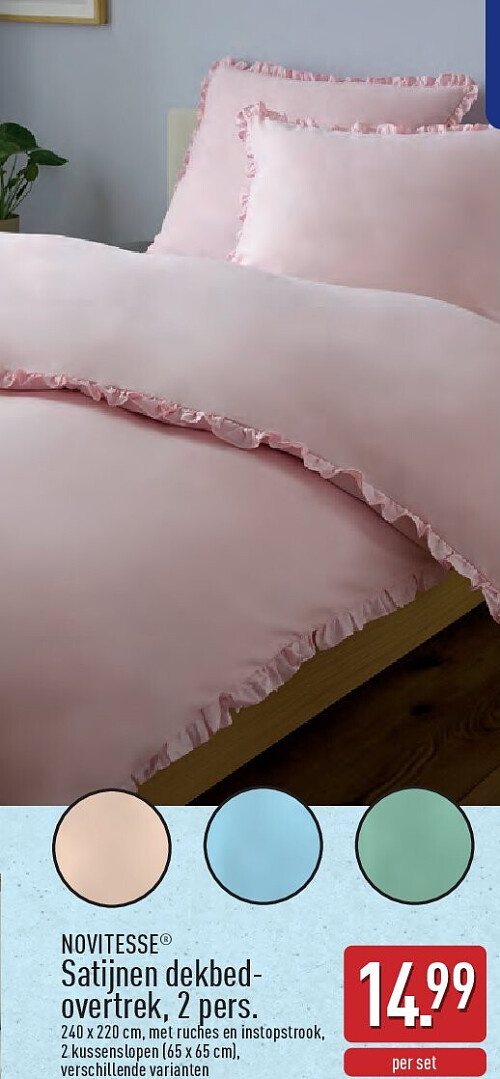 Satijnen dekbed­ overtrek, 2pers.
