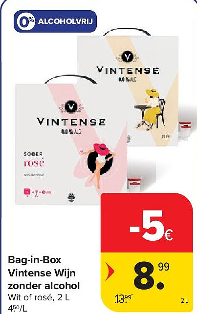 Bag-in-Box Vintense Wijn zonder alcohol