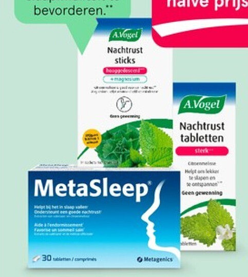 Slaap- en rustproducten van A. Vogel, MetaRelax, MetaSleep en Pukka