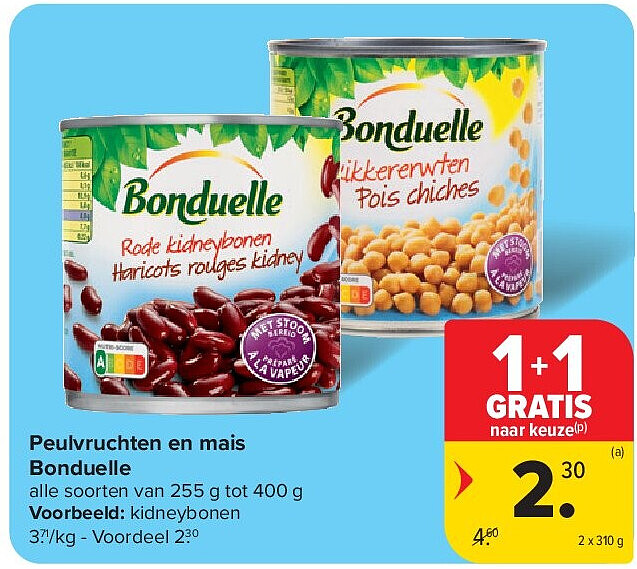 Peulvruchten en mais Bonduelle