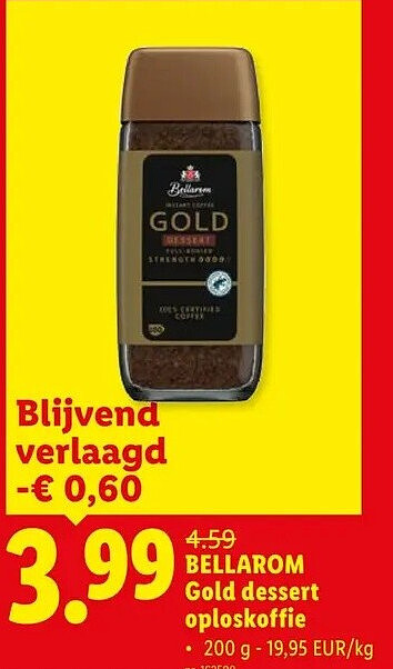 Gold dessert oploskoffie