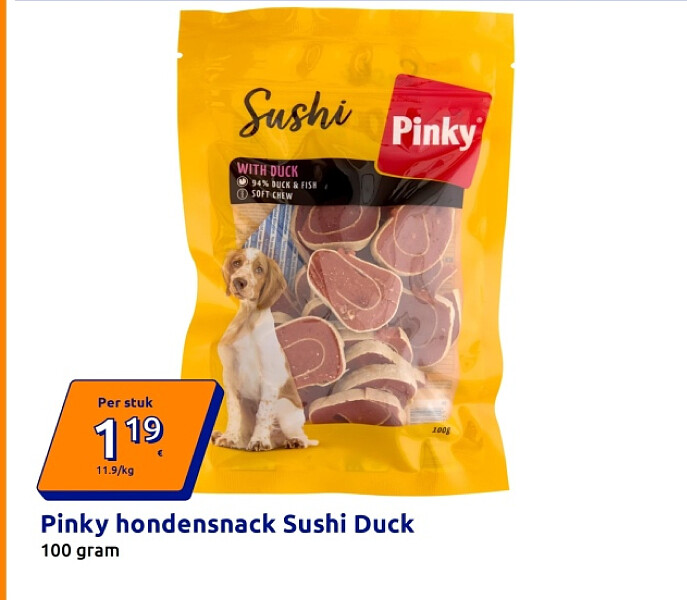 Pinky hondensnack Sushi Duck 100