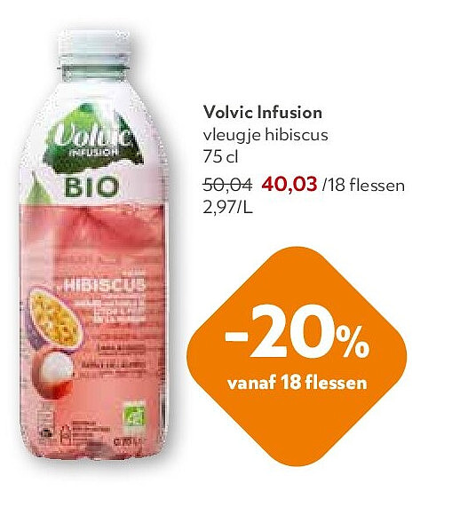 Volvic Infusion vleugje hibiscus 75 cl