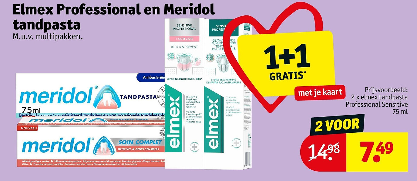 Elmex Professional en Meridol tandpasta