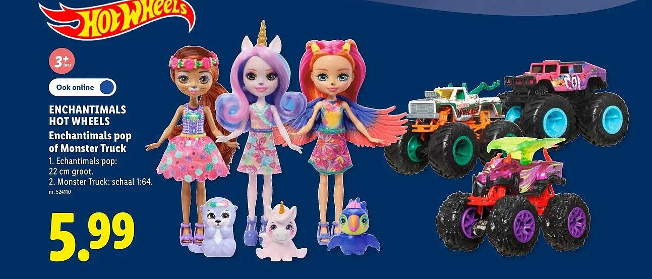 ENCHANTIMALS HOT WHEELS Enchantimals pop of Monster Truck