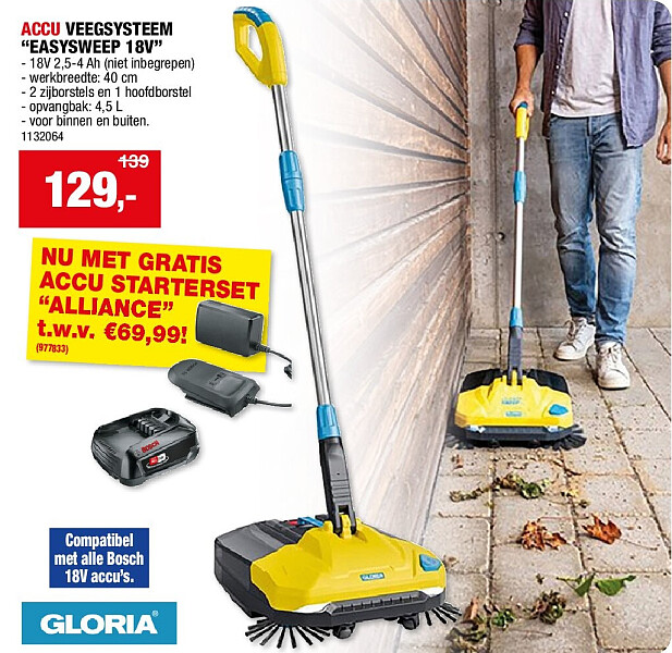 ACCU VEEGSYSTEEM “EASYSWEEP 18V”