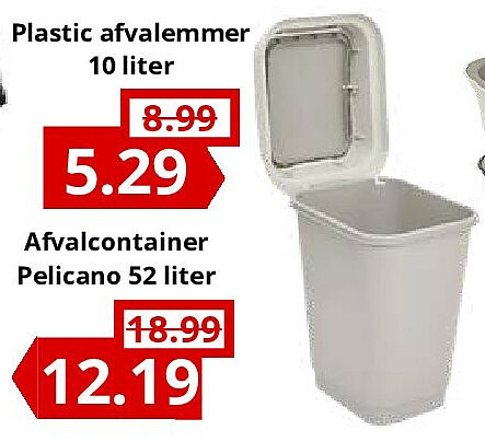 Plastic afvalemmer 10 liter