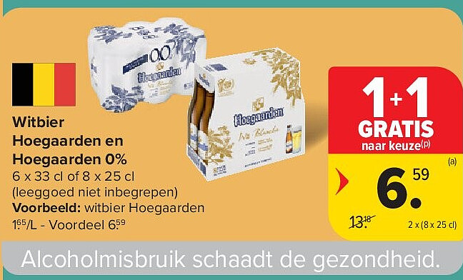 Witbier Hoegaarden en Hoegaarden 0%