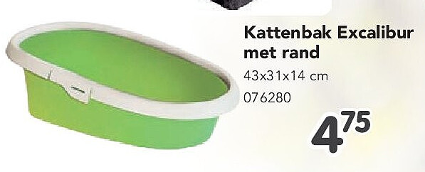 Kattenbak Excalibur met rand