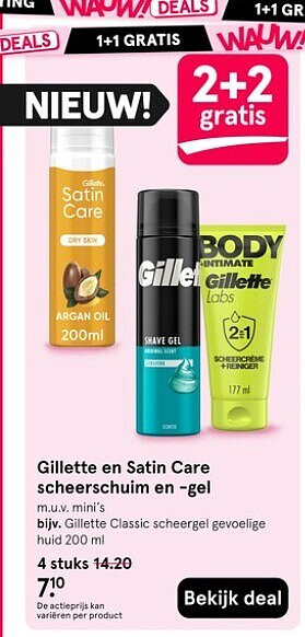 Gillette en Satin Care scheerschuim en -gel