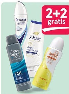 Axe, Dove, Rexona en Zwitsal deodorant, bad en douche