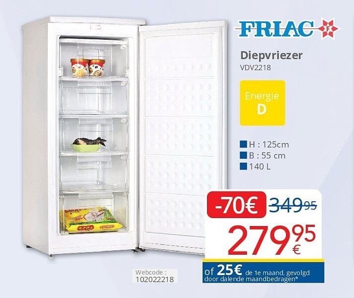 Friac Diepvriezer VDV2218