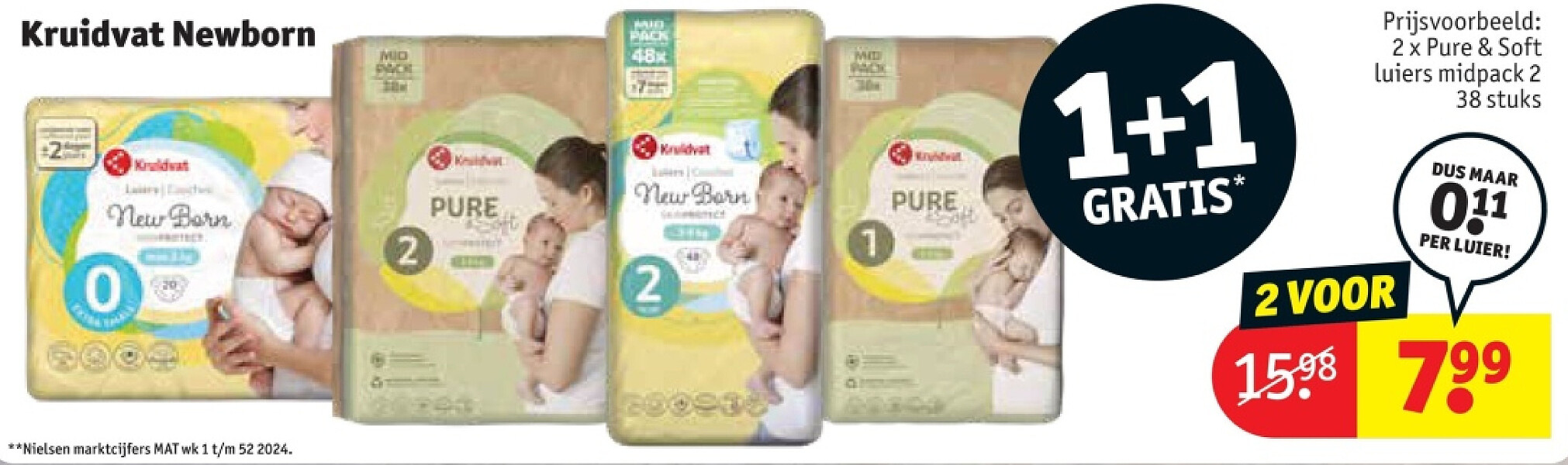 Pure & Soft luiers midpack 2 38 stuks