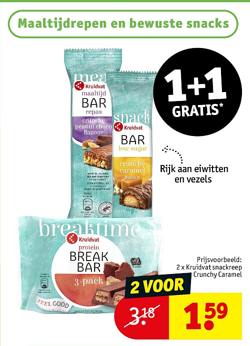 2 x Kruidvat snackreep Crunchy Caramel