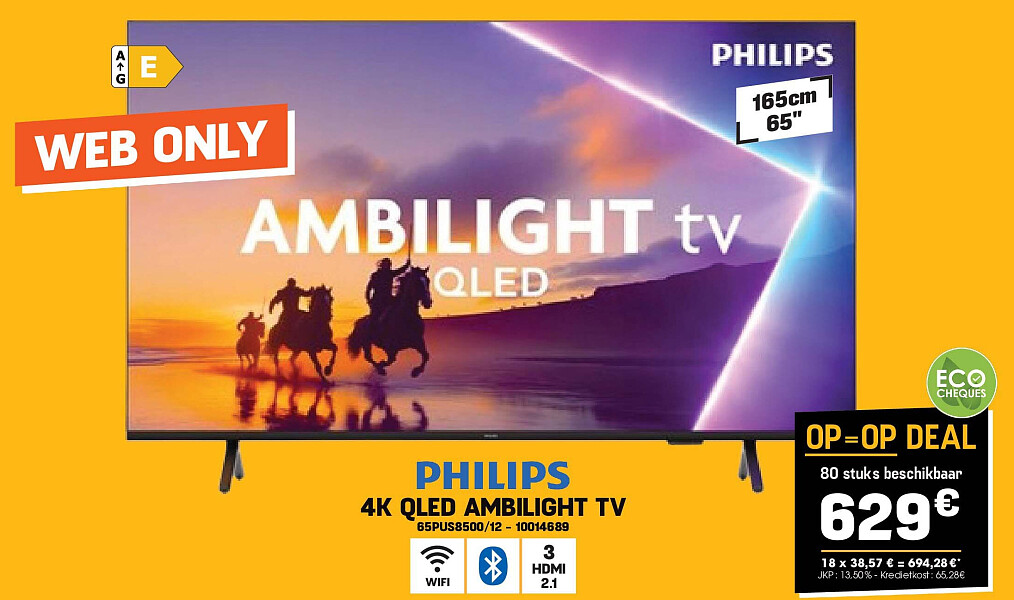 Philips 4K QLED AMBILIGHT TV 65PUS8500/12