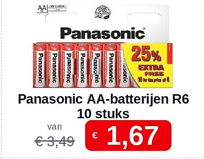 Panasonic AA-batterijen R6 10 stuks