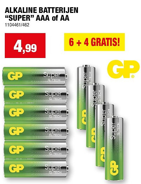ALKALINE BATTERIJEN “SUPER” AAA of AA
