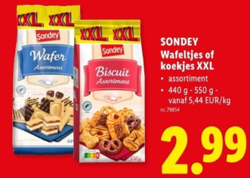 Wafeltjes of koekjes XXL