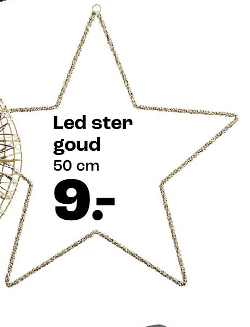 Led ster goud 50 cm