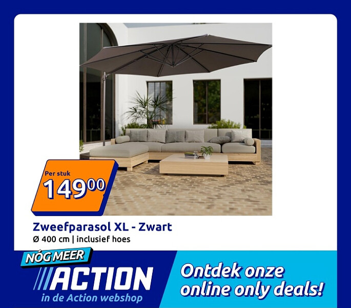 Zweefparasol XL - Zwart