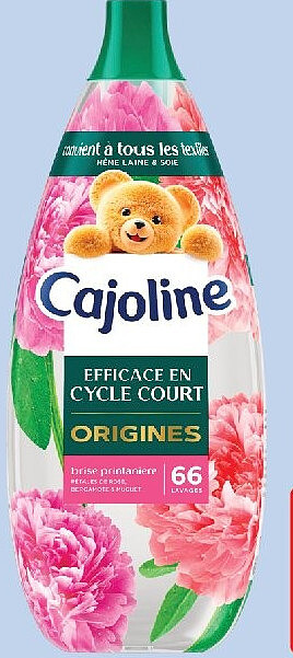 Adoucissant liquide Cajoline parfum brise printanière 66 lavages (1,25 l)