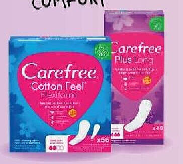 Carefree Cotton Feel Flexiform inlegkruisjes, 56 stuks
