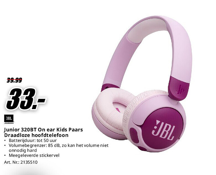 Junior 320BT On ear Kids Paars Draadloze hoofdtelefoon