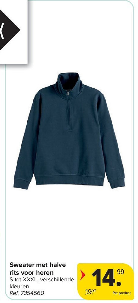 Sweater met halve rits voor heren