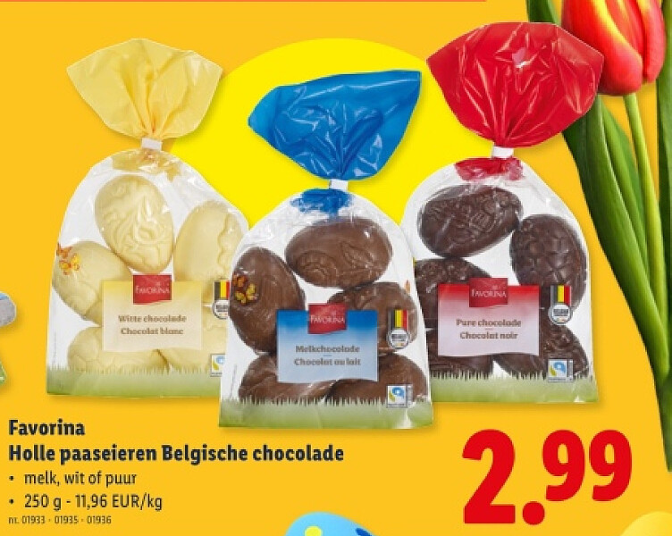 Holle paaseieren Belgische chocolade