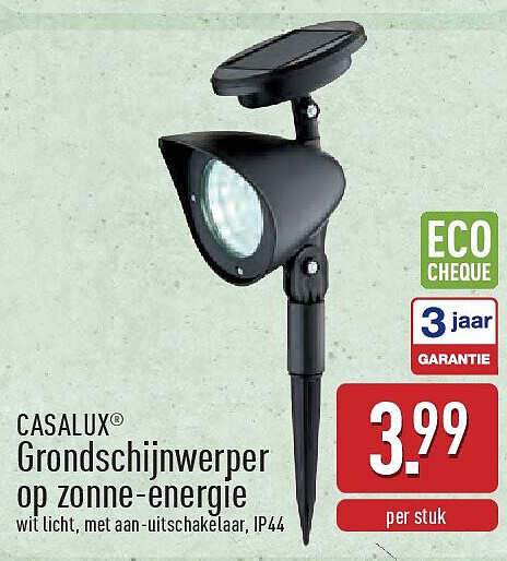 Grondschijnwerper op zonne-energie