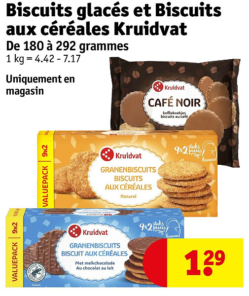 Biscuits glacés et Biscuits aux céréales Kruidvat