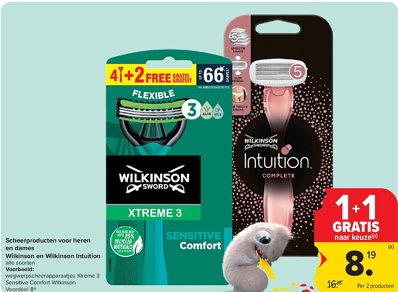 Scheerproducten voor heren en dames Wilkinson en Wilkinson Intuition