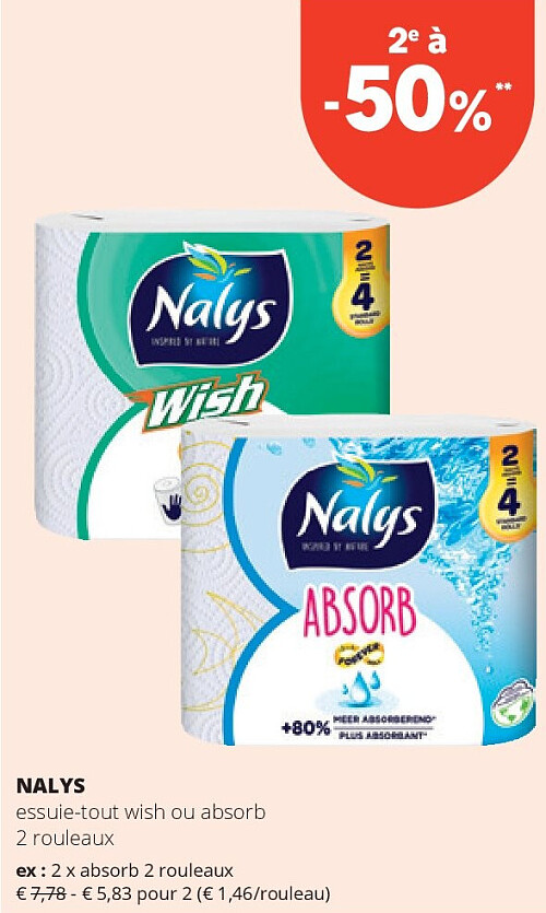 NALYS absorb 2 rouleaux