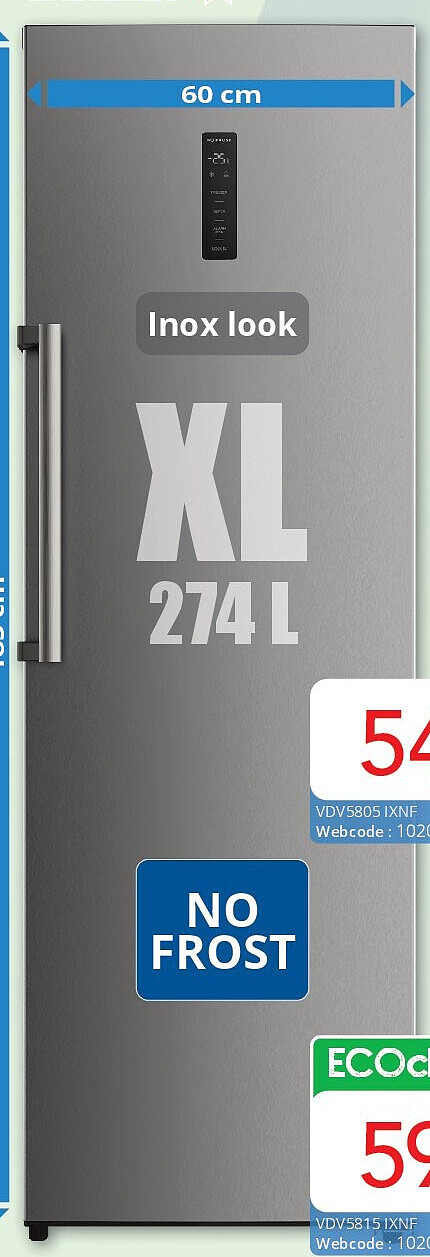 Diepvriezer VDV5805 IXNF 274 L
