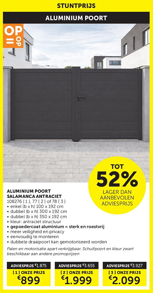 ALUMINIUM POORT SALAMANCA ANTRACIET