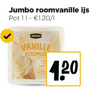 Jumbo roomvanille ijs