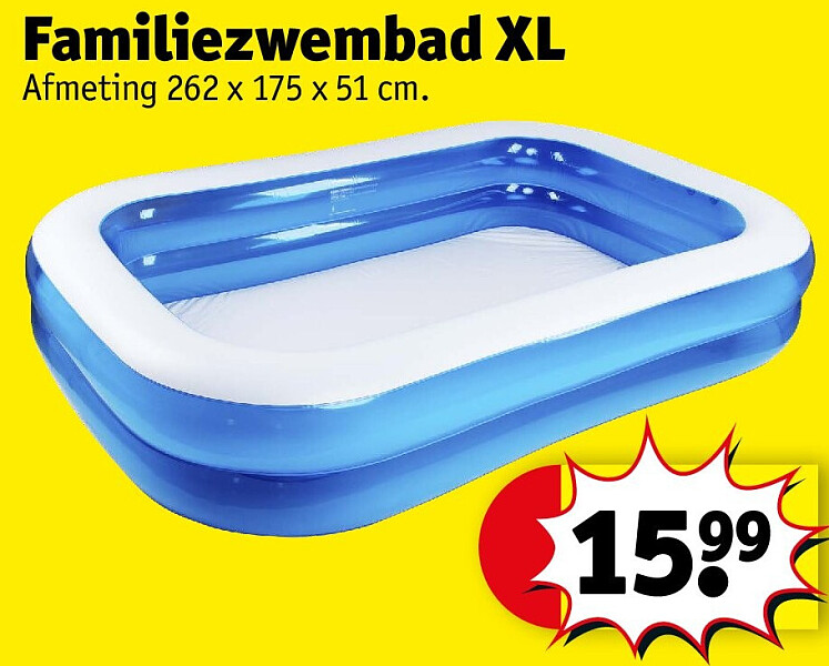 Familiezwembad XL 262 x 175 x 51 cm