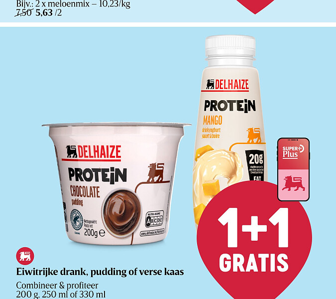 Eiwitrijke drank, pudding of verse kaas